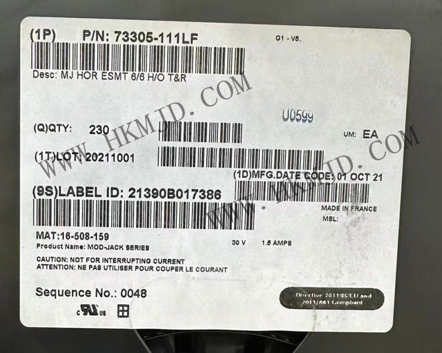 原裝正品！安費(fèi)諾連接器 73305-111LF 模塊化連接器 - 插孔