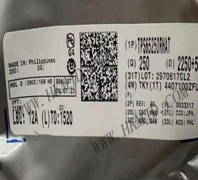 [出售原裝] TPS65250RHAT (TI) 高電流、同步三路降壓轉(zhuǎn)換器